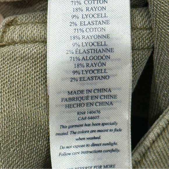 Faherty Olive Green Patch Pocket Boot Cut pants FLAWED - Picture 12 of 14